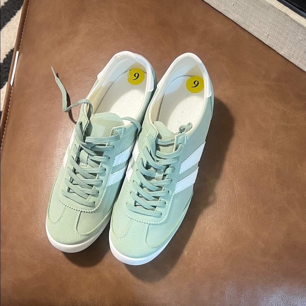 Madden Girl Pastel Green Sneakers with White Accents